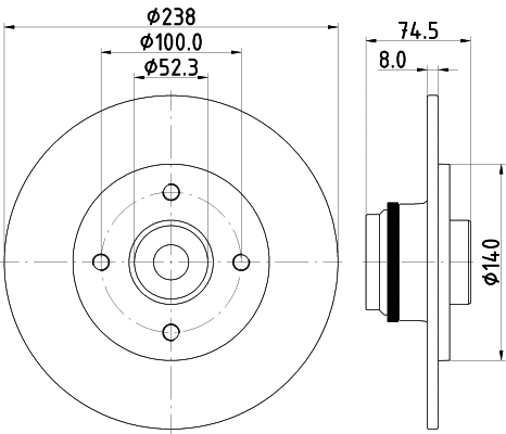 8DD 355 123-351 BEHR/HELLA/PAGID Тормозной диск (фото 1)