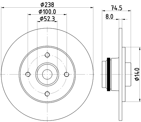 8DD 355 123-431 BEHR/HELLA/PAGID Тормозной диск (фото 1)