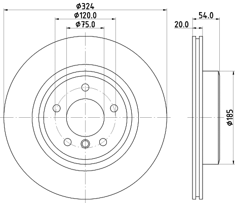 8DD 355 123-451 BEHR/HELLA/PAGID Тормозной диск (фото 1)