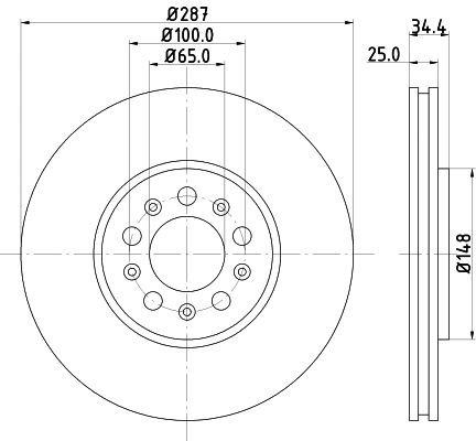 8DD 355 123-591 BEHR/HELLA/PAGID Тормозной диск (фото 1)