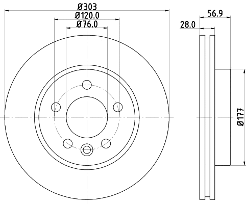 8DD 355 123-801 BEHR/HELLA/PAGID Тормозной диск (фото 1)