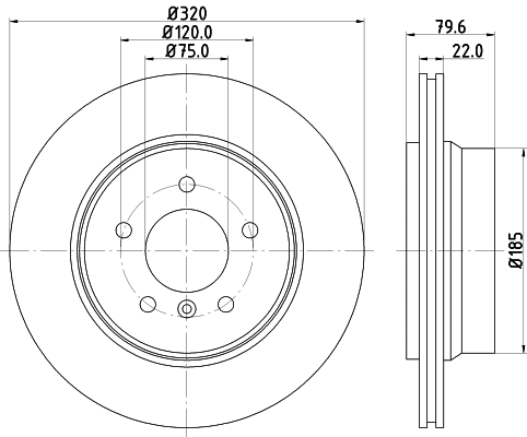 8DD 355 123-881 BEHR/HELLA/PAGID Тормозной диск (фото 1)