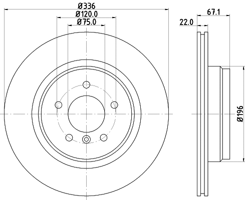 8DD 355 123-921 BEHR/HELLA/PAGID Тормозной диск (фото 1)