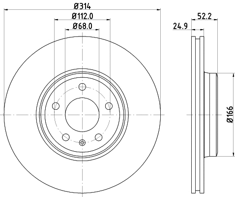 8DD 355 123-931 BEHR/HELLA/PAGID Тормозной диск (фото 1)