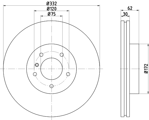 8DD 355 123-951 BEHR/HELLA/PAGID Тормозной диск (фото 1)