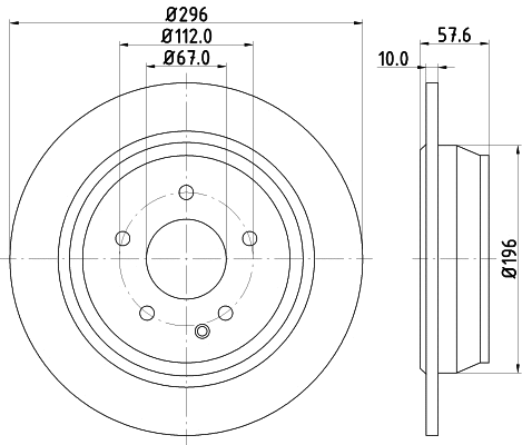 8DD 355 124-141 BEHR/HELLA/PAGID Тормозной диск (фото 1)