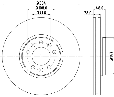 8DD 355 124-311 BEHR/HELLA/PAGID Тормозной диск (фото 1)