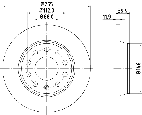 8DD 355 124-401 BEHR/HELLA/PAGID Тормозной диск (фото 1)