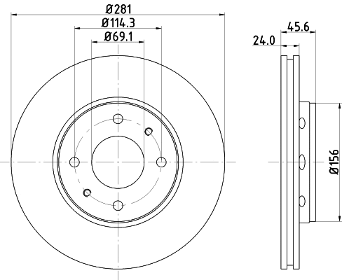 8DD 355 124-781 BEHR/HELLA/PAGID Тормозной диск (фото 1)