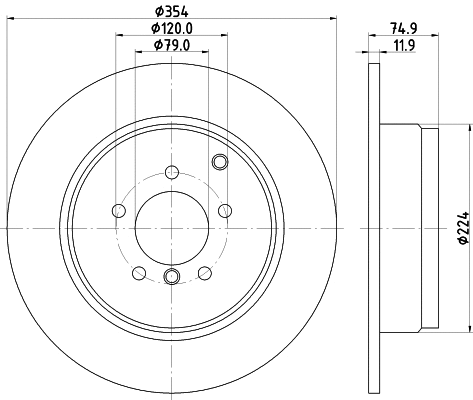 8DD 355 124-801 BEHR/HELLA/PAGID Тормозной диск (фото 1)