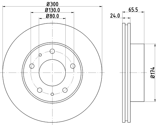 8DD 355 124-821 BEHR/HELLA/PAGID Тормозной диск (фото 1)