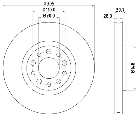 8DD 355 124-991 BEHR/HELLA/PAGID Тормозной диск (фото 1)