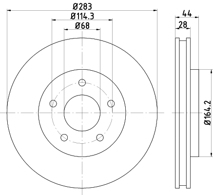 8DD 355 125-071 BEHR/HELLA/PAGID Тормозной диск (фото 1)