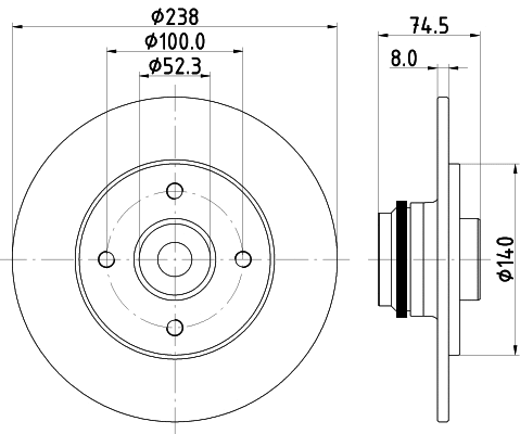 8DD 355 125-161 BEHR/HELLA/PAGID Тормозной диск (фото 1)