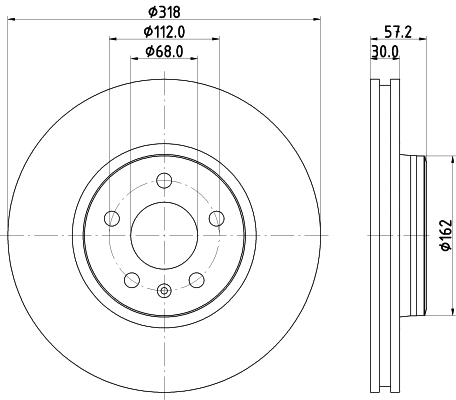 8DD 355 125-181 BEHR/HELLA/PAGID Тормозной диск (фото 1)