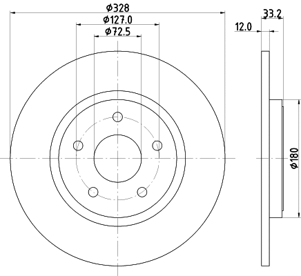 8DD 355 125-311 BEHR/HELLA/PAGID Тормозной диск (фото 1)