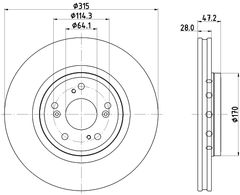 8DD 355 125-321 BEHR/HELLA/PAGID Тормозной диск (фото 1)