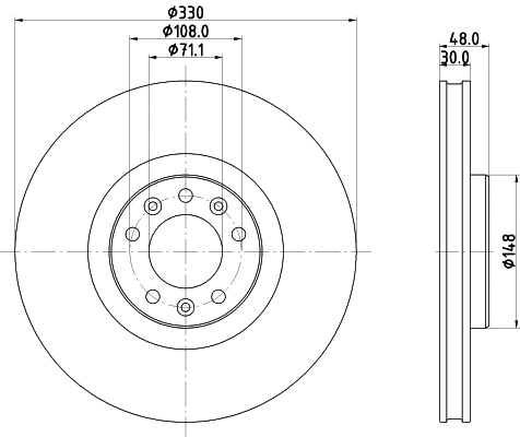 8DD 355 125-331 BEHR/HELLA/PAGID Тормозной диск (фото 1)