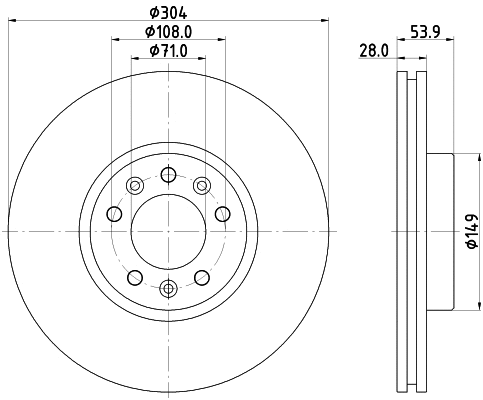 8DD 355 125-411 BEHR/HELLA/PAGID Тормозной диск (фото 1)