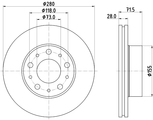 8DD 355 125-421 BEHR/HELLA/PAGID Тормозной диск (фото 1)