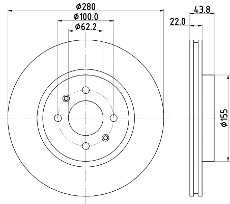 8DD 355 125-501 BEHR/HELLA/PAGID Тормозной диск (фото 1)