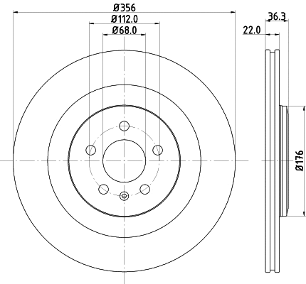 8DD 355 125-551 BEHR/HELLA/PAGID Тормозной диск (фото 1)