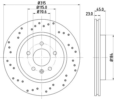 8DD 355 126-391 BEHR/HELLA/PAGID Тормозной диск (фото 1)