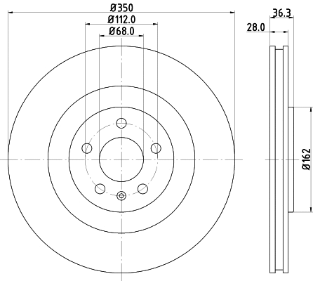 8DD 355 126-421 BEHR/HELLA/PAGID Тормозной диск (фото 1)