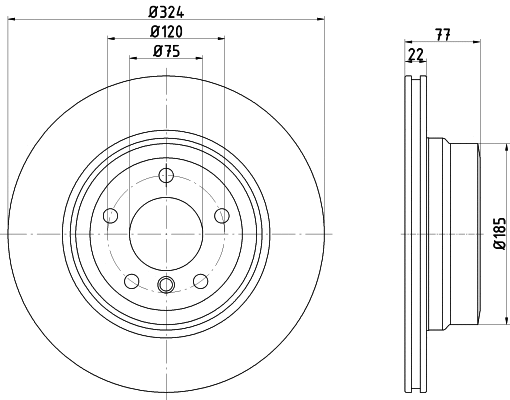 8DD 355 126-521 BEHR/HELLA/PAGID Тормозной диск (фото 1)