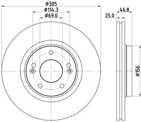 8DD 355 126-541 BEHR/HELLA/PAGID Тормозной диск (фото 1)