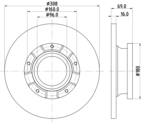 8DD 355 126-591 BEHR/HELLA/PAGID Тормозной диск (фото 1)