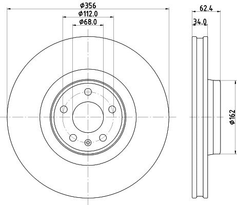 8DD 355 126-691 BEHR/HELLA/PAGID Тормозной диск (фото 1)