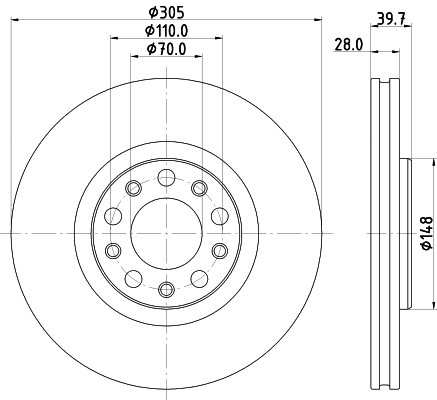8DD 355 126-731 BEHR/HELLA/PAGID Тормозной диск (фото 1)