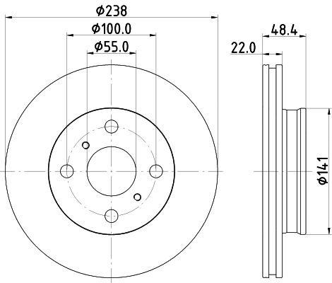 8DD 355 126-961 BEHR/HELLA/PAGID Тормозной диск (фото 1)