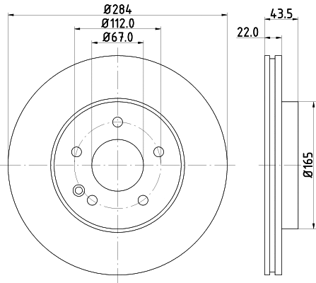 8DD 355 127-121 BEHR/HELLA/PAGID Тормозной диск (фото 1)