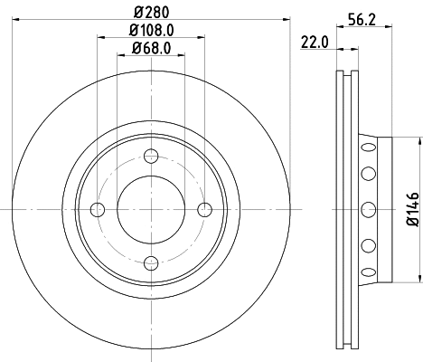 8DD 355 127-131 BEHR/HELLA/PAGID Тормозной диск (фото 1)