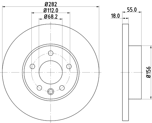 8DD 355 127-321 BEHR/HELLA/PAGID Тормозной диск (фото 1)