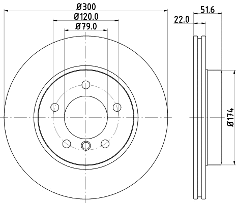 8DD 355 127-391 BEHR/HELLA/PAGID Тормозной диск (фото 1)