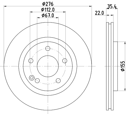 8DD 355 127-491 BEHR/HELLA/PAGID Тормозной диск (фото 1)