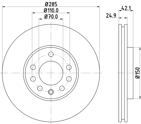 8DD 355 127-841 BEHR/HELLA/PAGID Тормозной диск (фото 1)