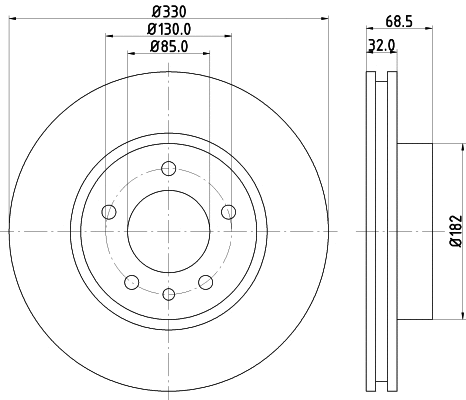 8DD 355 128-041 BEHR/HELLA/PAGID Тормозной диск (фото 1)