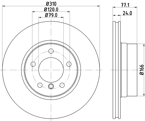 8DD 355 128-101 BEHR/HELLA/PAGID Тормозной диск (фото 1)