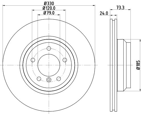 8DD 355 128-431 BEHR/HELLA/PAGID Тормозной диск (фото 1)