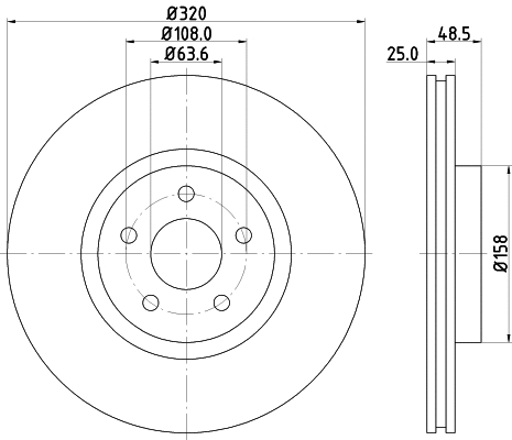 8DD 355 128-542 BEHR/HELLA/PAGID Тормозной диск (фото 1)