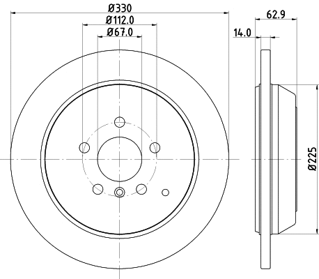 8DD 355 128-601 BEHR/HELLA/PAGID Тормозной диск (фото 1)