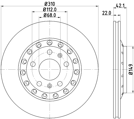 8DD 355 128-651 BEHR/HELLA/PAGID Тормозной диск (фото 1)