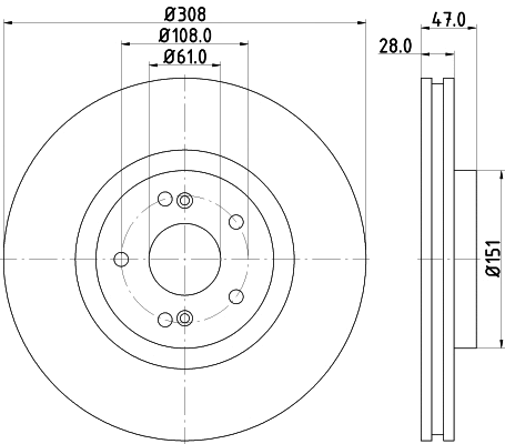 8DD 355 128-891 BEHR/HELLA/PAGID Тормозной диск (фото 1)