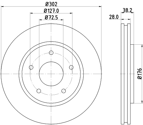 8DD 355 129-011 BEHR/HELLA/PAGID Тормозной диск (фото 1)