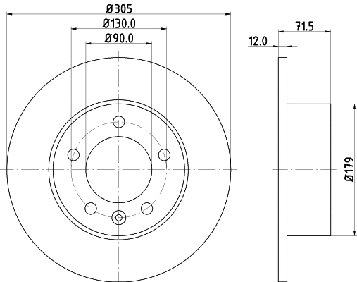 8DD 355 129-201 BEHR/HELLA/PAGID Тормозной диск (фото 1)