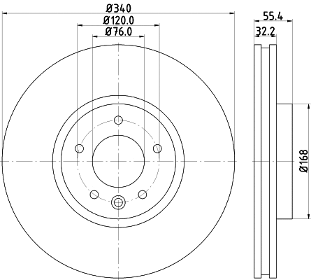 8DD 355 129-251 BEHR/HELLA/PAGID Тормозной диск (фото 1)